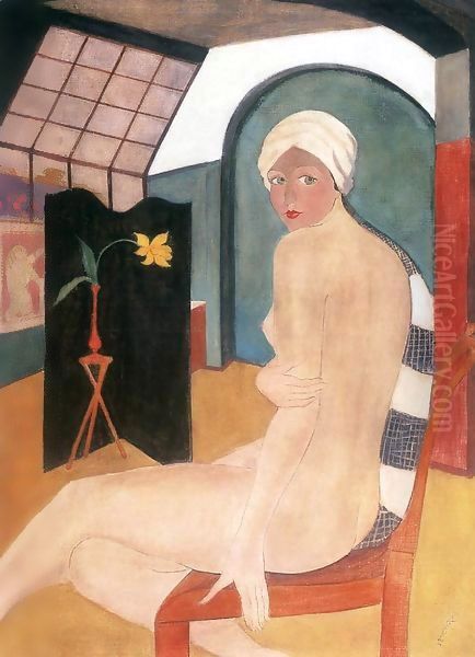 Nude in the Studio 1930 Oil Painting by George Loftus Noyes