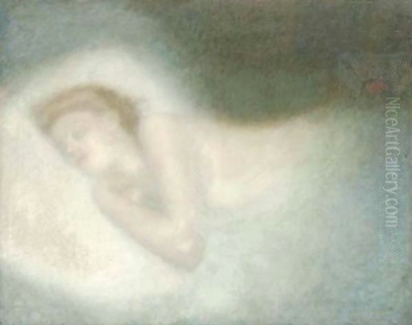 The sleeping model Oil Painting by Louis Picard