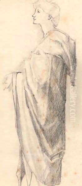 Study of drapery Oil Painting by Sir Edward Coley Burne-Jones