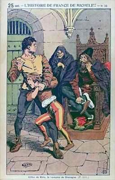 Gilles de Laval (1404-40) Lord of Rais, in 'A Popular History of France' Oil Painting by Louis Bombled