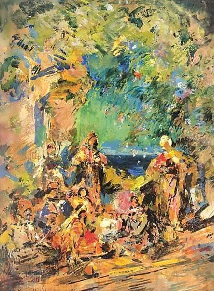 Stage Design For 'Le Corsair' Oil Painting by Konstantin Alexeievitch Korovin