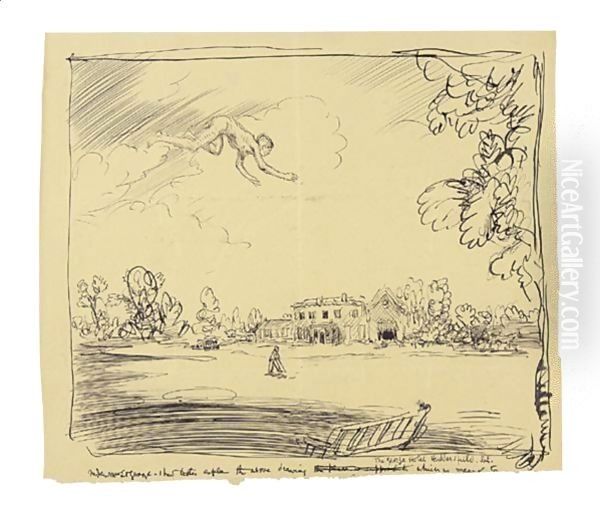 Clonsilla Lodge Oil Painting by Sir William Newenham Montague Orpen