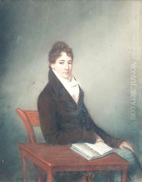 Portrait Of Timothy Curtis, R.n. Oil Painting by Ellen Wallace Sharples