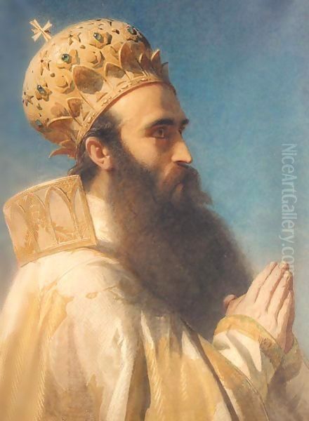 An armenian priest Oil Painting by Carl Haag