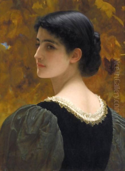 A Backward Glance Oil Painting by Charles E. Perugini
