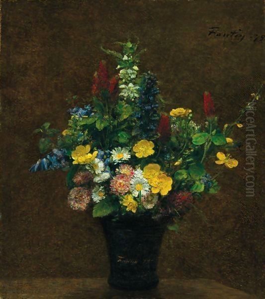 Fleurs Des Champs Oil Painting by Ignace Henri Jean Fantin-Latour
