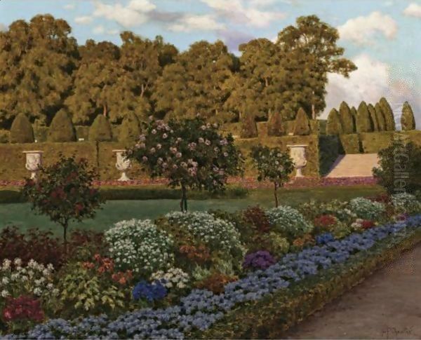 Springtime In The Garden Oil Painting by Ivan Fedorovich Choultse