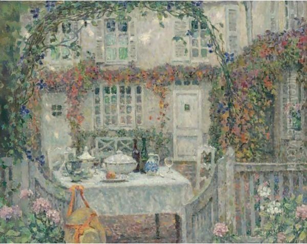 La Table, Automne, Gerberoy Oil Painting by Henri Eugene Augustin Le Sidaner