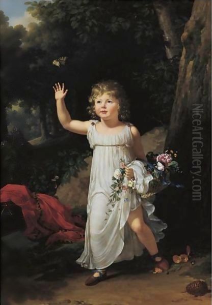 Portrait Of Edgar Clarke, Full-Length, In A Forest Oil Painting by Francois-Xavier Fabre