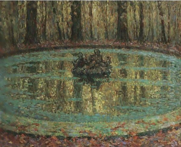 Bassin, Lentilles Vertes Oil Painting by Henri Eugene Augustin Le Sidaner