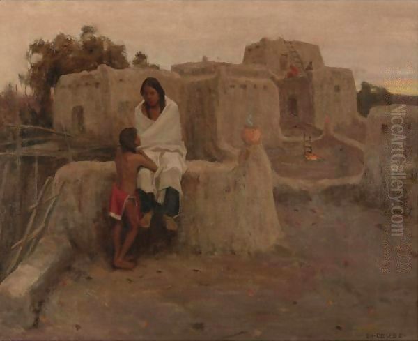 The Lesson Oil Painting by Eanger Irving Couse