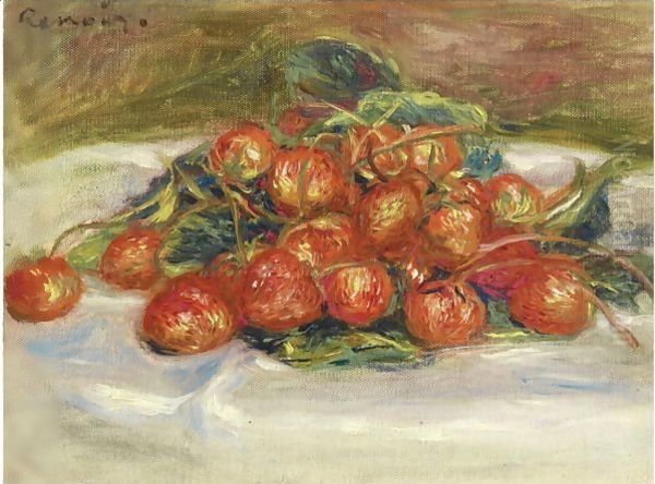 Nature Morte Aux Fraises Oil Painting by Pierre Auguste Renoir