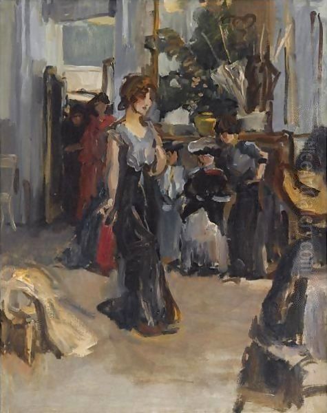 A Fashion Show For Clients At Hirsch, Amsterdam Oil Painting by Isaac Israels