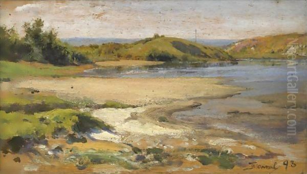 River Landscape 2 Oil Painting by Vasily Polenov