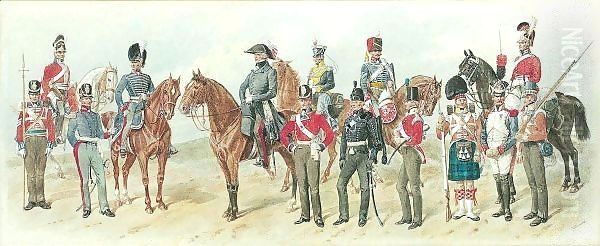 Types Of The British Army In The Waterloo Campaign Of 1815 by Richard Simkin