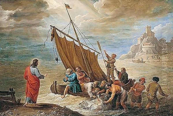 The Miraculous Draught Of Fishes Oil Painting by David The Younger Teniers