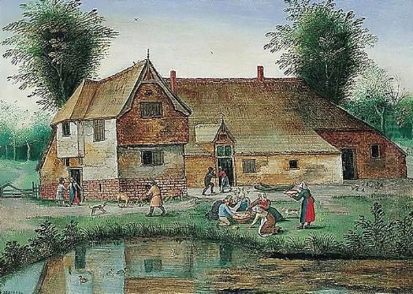 A Peasants' Feast Oil Painting by Pieter The Younger Brueghel