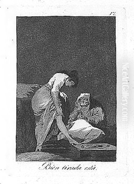 Bien tirada esta Oil Painting by Francisco Goya Fuendetodos