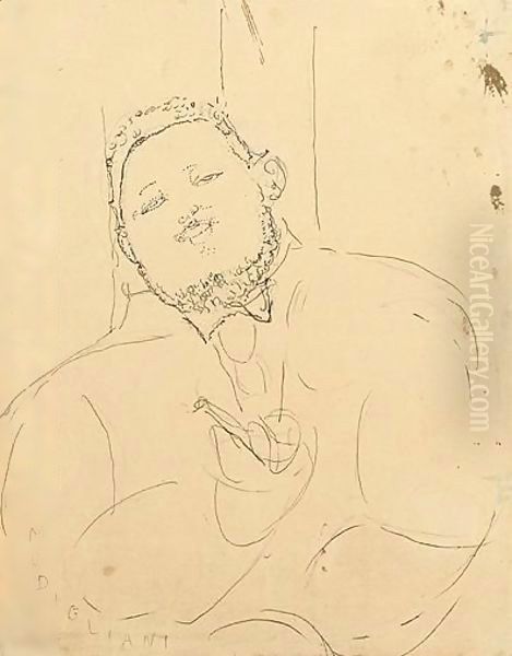 Portrait De Diego Rivera Oil Painting by Amedeo Modigliani
