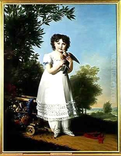Portrait of Napoleone-Elisa Bacciochi (1806-69) Princess of Piombino Oil Painting by Marie-Guillemine Benoist