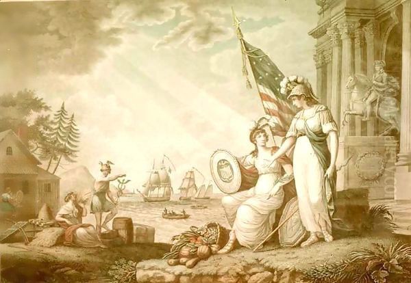America Lead By Wisdom Oil Painting by John James Barralet