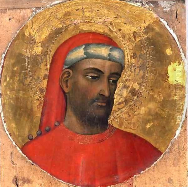 Tondo with a portrait of St. Cosmos Oil Painting by Piero di Alvaro