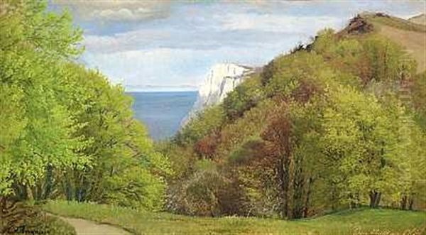 Parti Fra Moens Klint Oil Painting by Carl Frederik Peder Aagaard