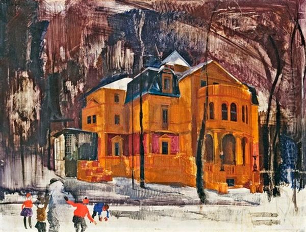 Tunderhegyi Szanatorium Oil Painting by Vilmos Aba-Novak
