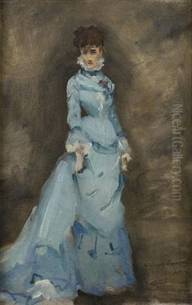 Portrait Of Sarah Bernhardt Oil Painting by Louise Abbema
