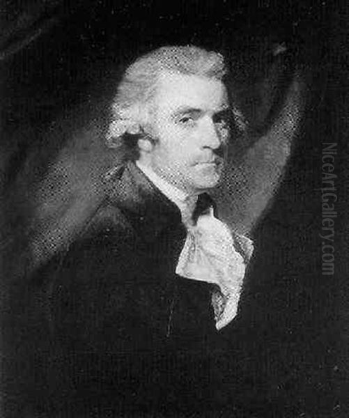 Portrait Of A Gentleman, Bust Lenght, Wearing A Black Jacket Oil Painting by Lemuel Francis Abbott