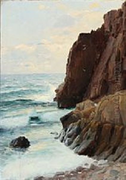Coastal Scape Oil Painting by Georg Nicolaj Achen