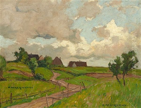 Weidelandschaft Oil Painting by Otto Ackermann