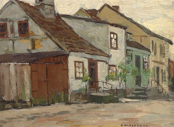 Strasenansicht Oil Painting by Otto Ackermann