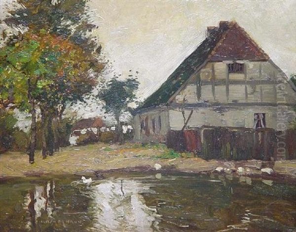 Stiller Herbsttag Oil Painting by Otto Ackermann