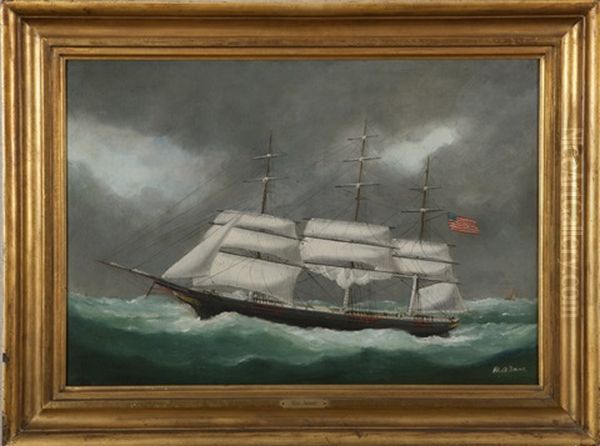 Portrait Of An American Clipper Ship Oil Painting by Marie-Edouard Adam