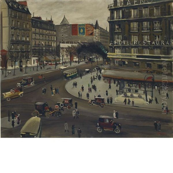 Avenue, Paris Oil Painting by Lucien Adrion