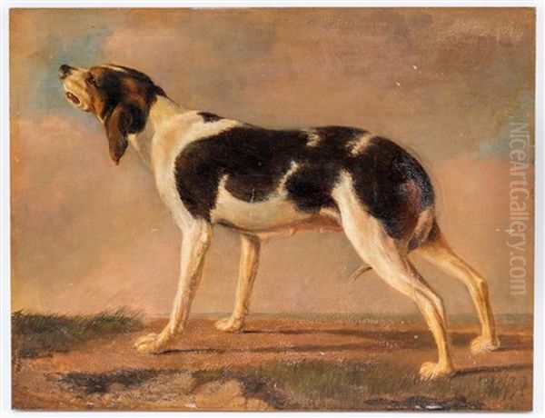 Chien Qui Aboie Oil Painting by Jacques-Laurent Agasse