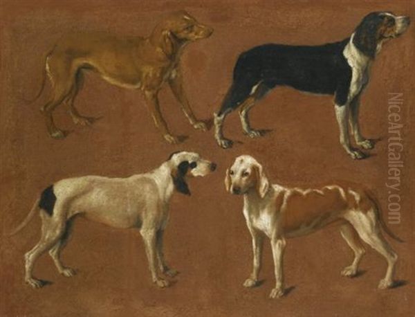 Four Pointers (study) Oil Painting by Jacques-Laurent Agasse