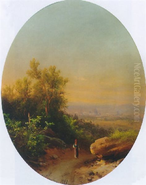 Firenze Dal Villa Magna Oil Painting by Guido Agostini