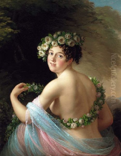 Flora Oil Painting by Carl Josef Alois Agricola