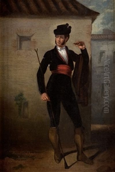 Bandolero Oil Painting by Manuel Cabral Cabral y Aguado Bejarano