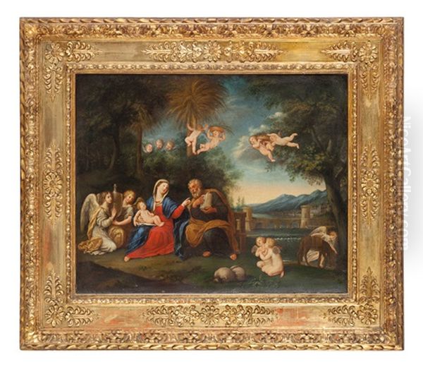 Riposo Durante La Fuga In Egitto Oil Painting by Francesco Albani
