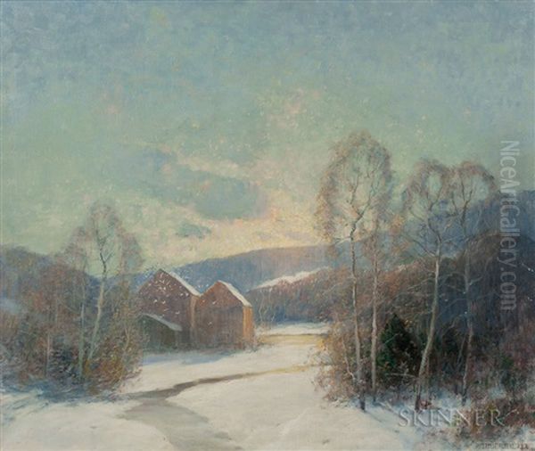 Some Old Red Barns Oil Painting by Ernest Albert