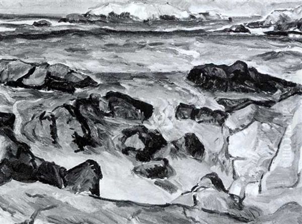 Bird Rock, Monterey Oil Painting by Gertrude Partington Albright