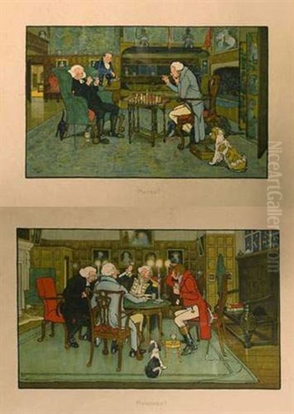 Revoked! (+ Mated!; Pair) Oil Painting by Cecil Charles Aldin