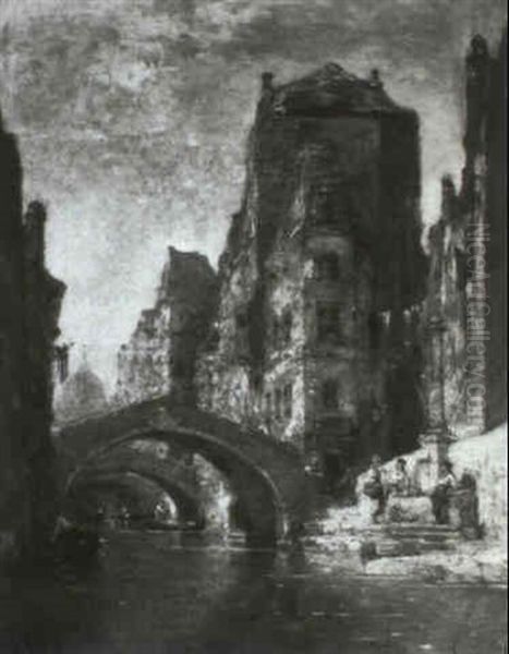 Partie In Venedig Oil Painting by Jean d' Alheim