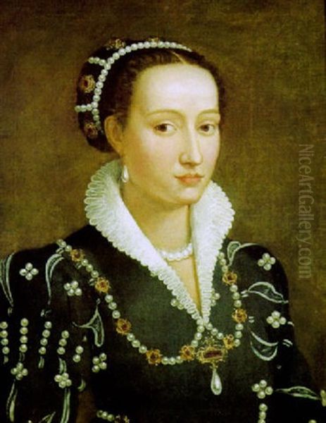 Bildnis Der Bianca Cappello, Geliebte Des Kunstlers Oil Painting by Alessandro di Cristofano Allori
