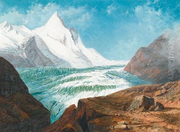 Sommerliche Ansicht Des Grossglockners Oil Painting by Rudolf von Alt