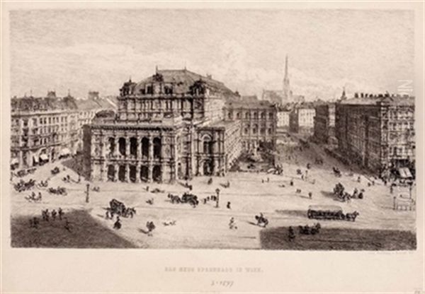 Das Neue Operhaus In Wien Oil Painting by Rudolf von Alt