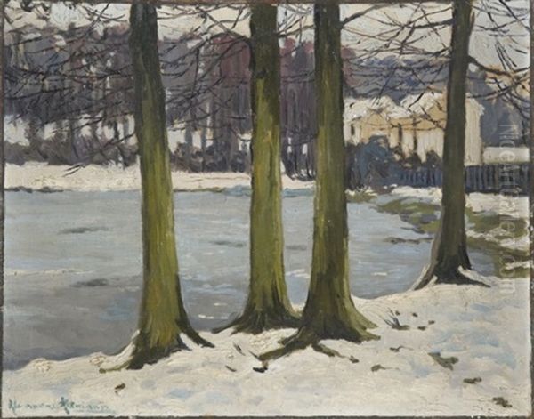 Paysage De Neige Oil Painting by Alexandre Altmann